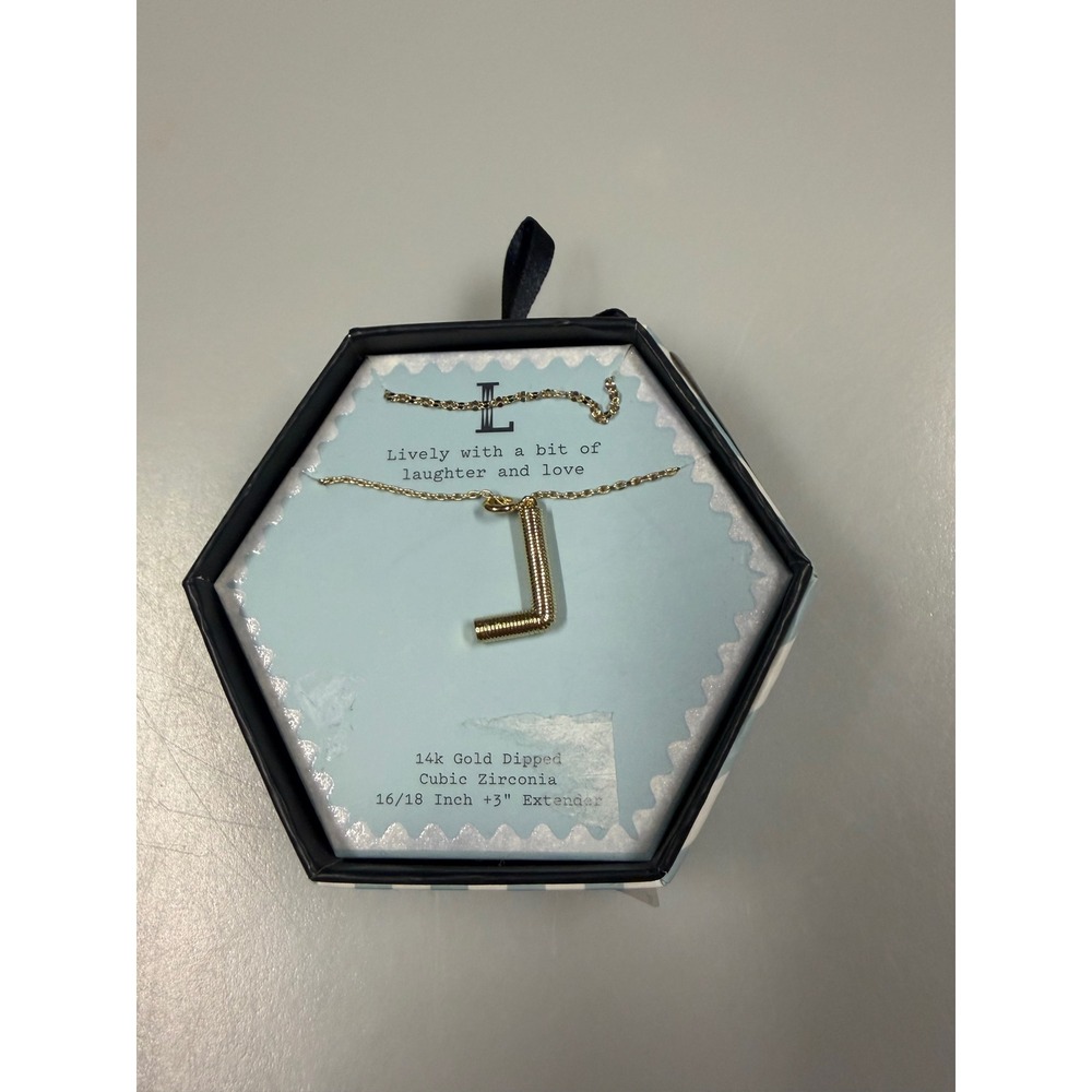 A New Day 14k Gold Dipped Initial L Necklace Cubic Zirconia NNB688370G-L